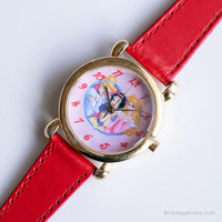 Tono de oro vintage Disney reloj para damas | Princesa de marcación rosa reloj