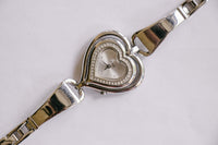 Herzförmig Guess Uhr für Frauen | Luxus silbertonfarbene Damen Uhr