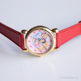 Tono de oro vintage Disney reloj para damas | Princesa de marcación rosa reloj