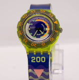 1992 Swatch Scuba Coming Tide SDJ100 Watch | Yellow Blue Swatch Watch