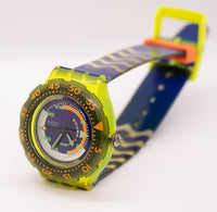 1992 Swatch Scuba Coming Tide SDJ100 Watch | Yellow Blue Swatch Watch