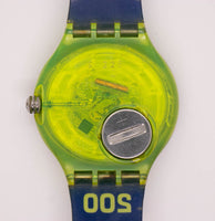 1992 Swatch Scuba القادمة Tide SDJ100 ساعة | اللون الأزرق الأصفر swatch راقب