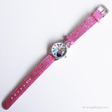 Silver-tone Elsa and Anna Watch | Vintage Pink Strap Wristwatch