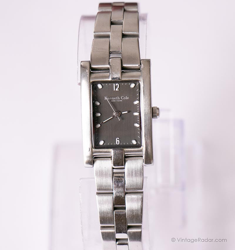 Vintage Rectangular Kenneth Cole Women's Quartz Watch with Black Dial ...
