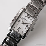 Vintage Rectangular Fossil Watch | Elegant Office Date Watch for Women