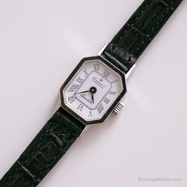 Quartz suisse exquis argenté vintage montre | Small Dames Wristwatch