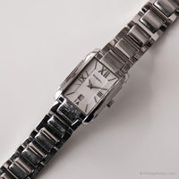 Vintage rectangular Fossil reloj | Fecha de oficina elegante reloj para mujeres