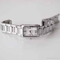 Vintage Rectangular Fossil Watch | Elegant Office Date Watch for Women