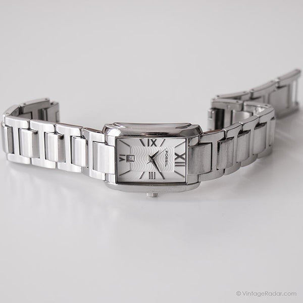 Reloj Fosil Rectangular Vintage Rectangular Fossil Watch | Elegant Office Date Watch for Women ...