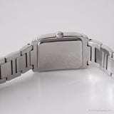 Vintage rectangular Fossil reloj | Fecha de oficina elegante reloj para mujeres