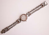 Silver-Tone Anne Klein Watch for Women with Rose Gold Details