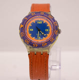 1992 Swatch Scuba 200 Red Island SDK106 montre Sangle d'orange et lunette