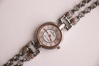 Silver-Tone Anne Klein Watch for Women with Rose Gold Details