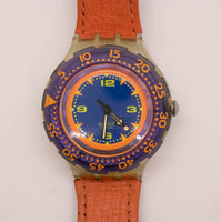 1992 Swatch Scuba 200 Red Island SDK106 reloj Correa de naranja y bisel