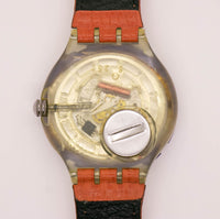 1992 Swatch Scuba 200 Red Island SDK106 montre Sangle d'orange et lunette