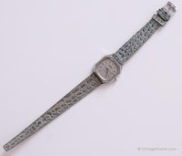 Cuarzo exquisito de Pallas vintage reloj | Fecha de tono plateado reloj para ella