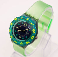 1990 Swatch Scuba SDN100 Blue Moon Watch | لون أخضر swatch راقب