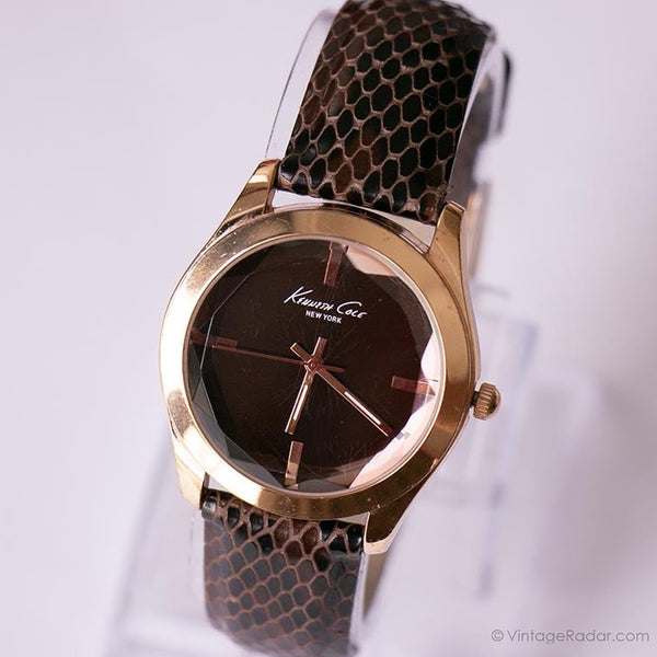 Marrón Kenneth Cole Nueva York reloj para mujeres | Cuarzo de tono de oro reloj para ella