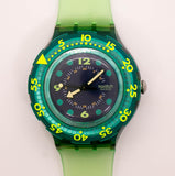 1990 Swatch Scuba SDN100 Blue Moon reloj | Verde swatch reloj