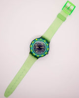 1990 Swatch Scuba SDN100 Blue Mond Uhr | Grün swatch Uhr