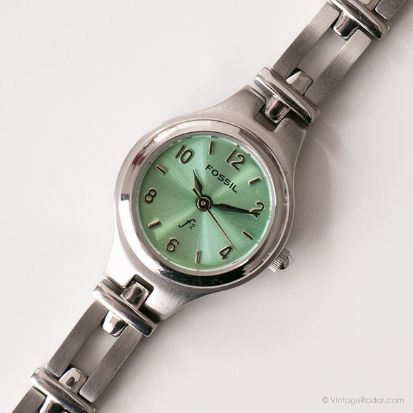 Casual vintage Fossil reloj para mujeres | Reloj de pulsera de marca verde dial