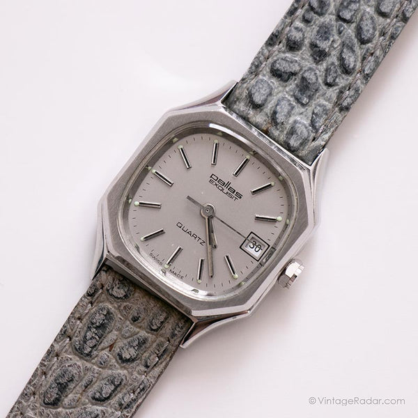 Vintage Pallas Exquisit Quartz Watch | Silver-tone Date Watch for Her