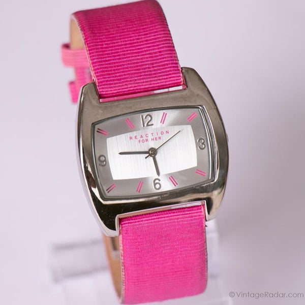 Vintage Kenneth Cole Reaction for Her Rectangle Watch with Pink Strap