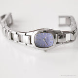 Cadran bleu vintage montre par Fossil | Marque originale montre pour elle