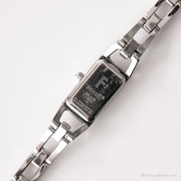 Vintage Tiny Rechteck Fossil Uhr | Weißes Zifferblatt Uhr für Damen