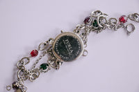Furla Silber-Ton Uhr für Frauen | Charmarmband mit Edelsteinen