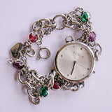 Furla Silber-Ton Uhr für Frauen | Charmarmband mit Edelsteinen
