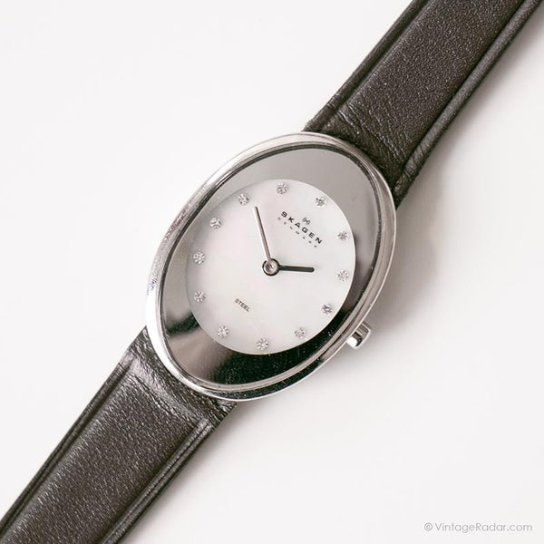 Antiguo Skagen Moda reloj para mujeres | Pearl Dial Oval Wall Watch