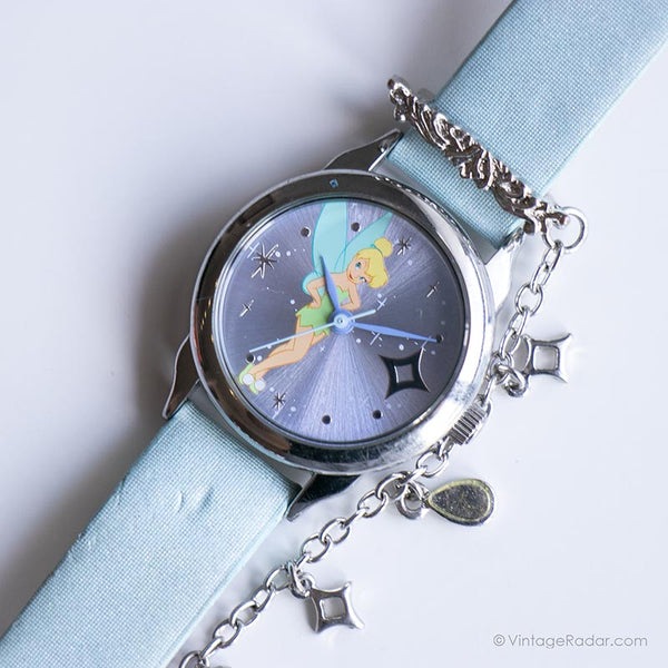 Bleu vintage Seiko Disney montre | Tinker Bell montre avec des charmes