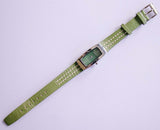 DKNY Silberton rechteckig Uhr für Frauen mit grünem Armband