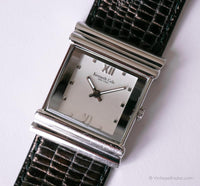 Antiguo Kenneth Cole Cuadrado reloj para mujeres con correa marrón gruesa