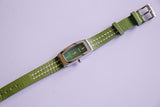 DKNY Silver-tone Rectangular Watch for Women with Green Bracelet