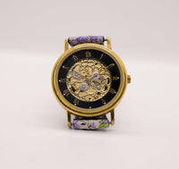 Vintage Blumen-Skelett Gold-Ton Uhr für arabische Ziffern von Frauen
