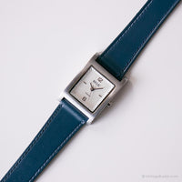 Vintage rectangular Relic reloj | Mujeres de cuero azul reloj