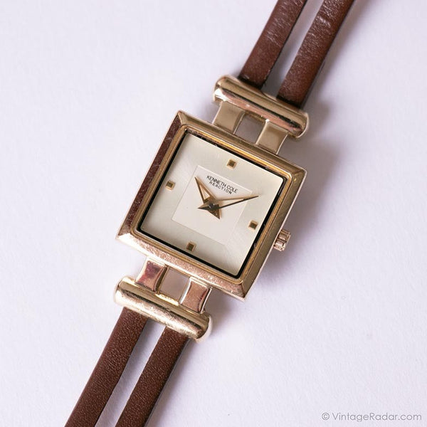 Tiny Square-Dial Kenneth Cole Watch | Gold-tone Kenneth Cole Reaction Watch