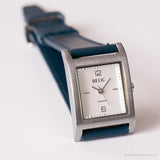 Vintage rectangular Relic reloj | Mujeres de cuero azul reloj