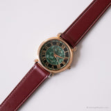 Antiguo Relic Lujo reloj para ella | Reloj de pulsera de tono de oro de dial verde