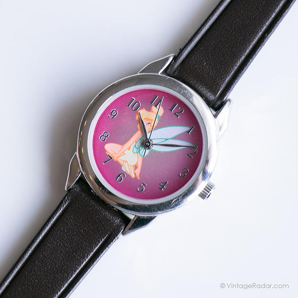 Rosa vintage Tinker Bell Wallwatch | Señoras Disney reloj