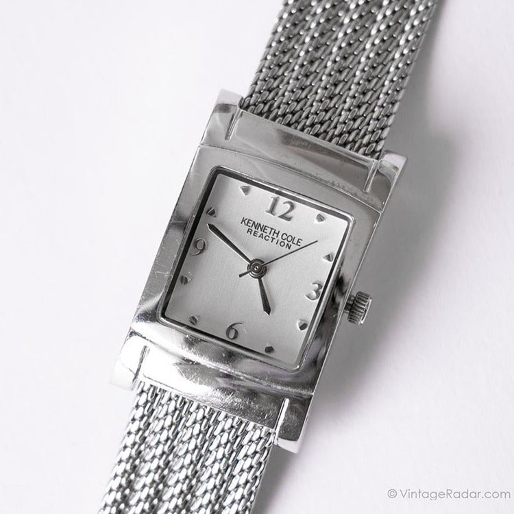 Vintage Silver-tone Kenneth Cole Reaction Square-dial Watch  display picture 2