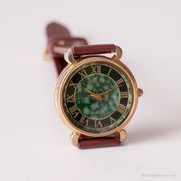 Antiguo Relic Lujo reloj para ella | Reloj de pulsera de tono de oro de dial verde