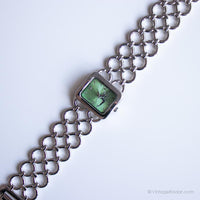 Vintage Silver-Tone Rechteck Disney Uhr | Tinker Bell Armbanduhr