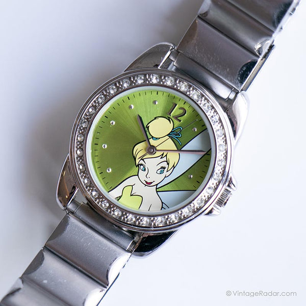 Vintage Green Dial Disney Armbanduhr für Damen | Retro -Sammlerstück
