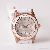 Vintage Rose-Gold Watch by Relic | White Dial Date Watch for Women