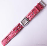 Pink Reaction by Kenneth Cole Women's Leather Cuff Watch with Studs