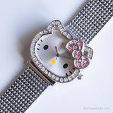 Hello Kitty de tono plateado vintage reloj | Acero inoxidable reloj para ella