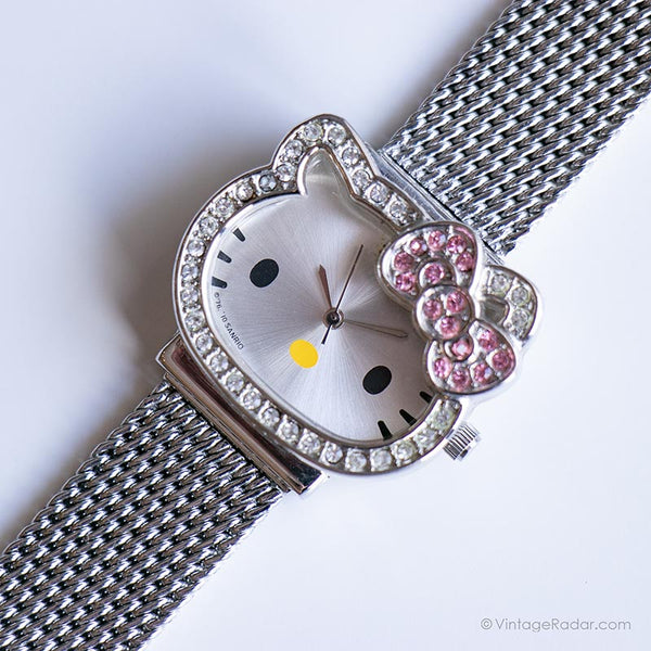 Watch Kitty Sign Vintage Silver-tone Hello Kitty Watch | Stainless Steel Watch for Her ...